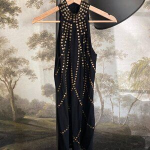 Y2K I.N.C. Concepts Sleveless Woman Dress - Black Studded Above Knee Dress